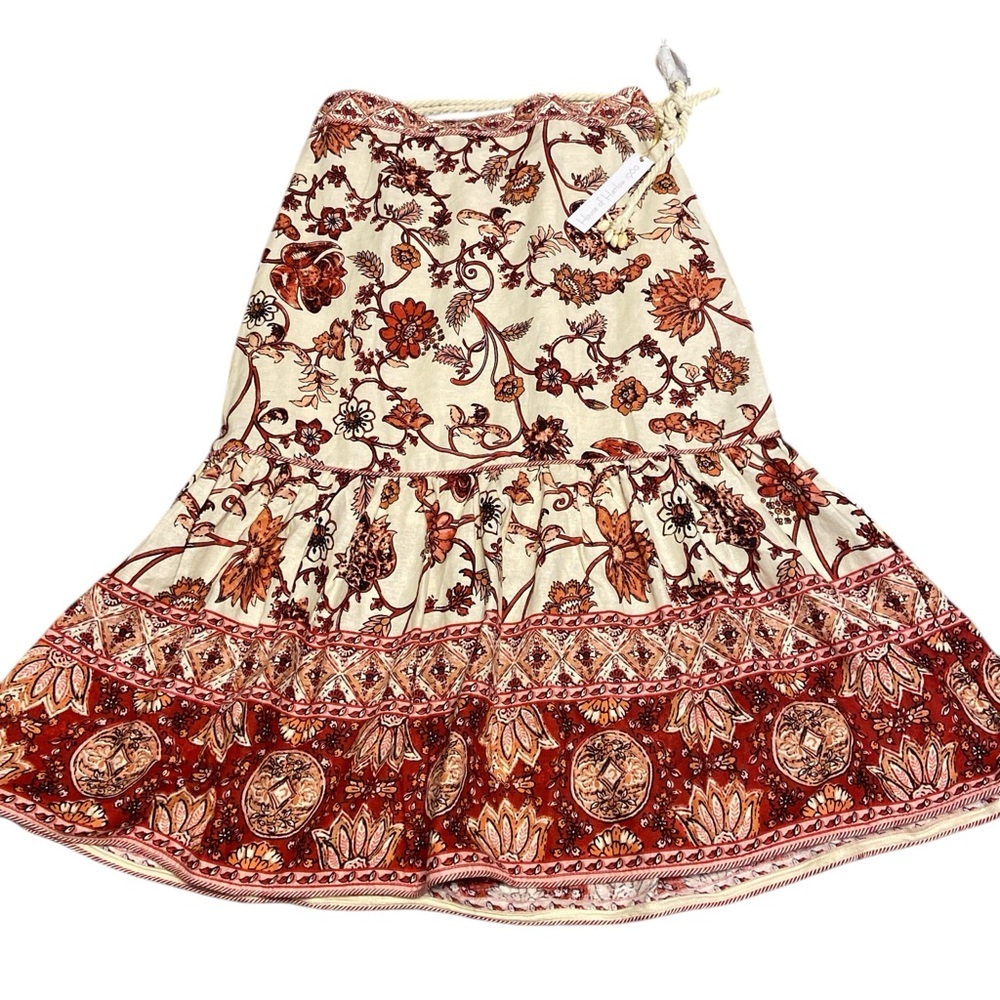 House of Harlow 1960 Cream Maxi Tiered Skirt for Resort Wear